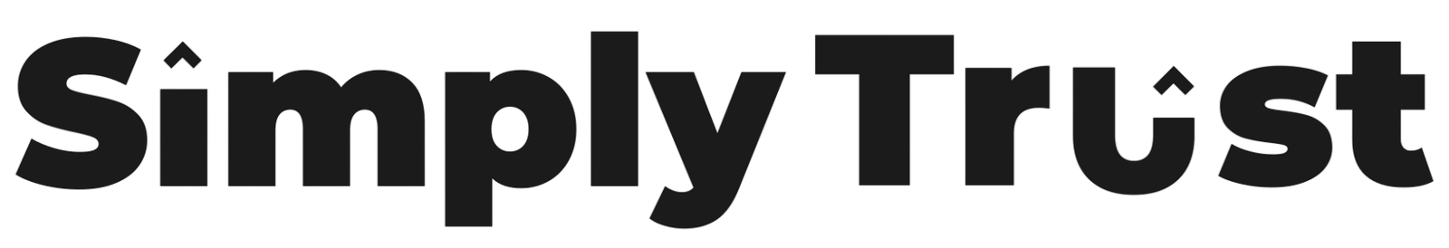 simply trust logo on main page of website in the color black